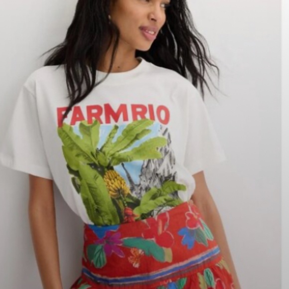 FARM Rio - From Brasil To The World Relaxed - T-Shirt Medium- Large - Picture 1 of 4